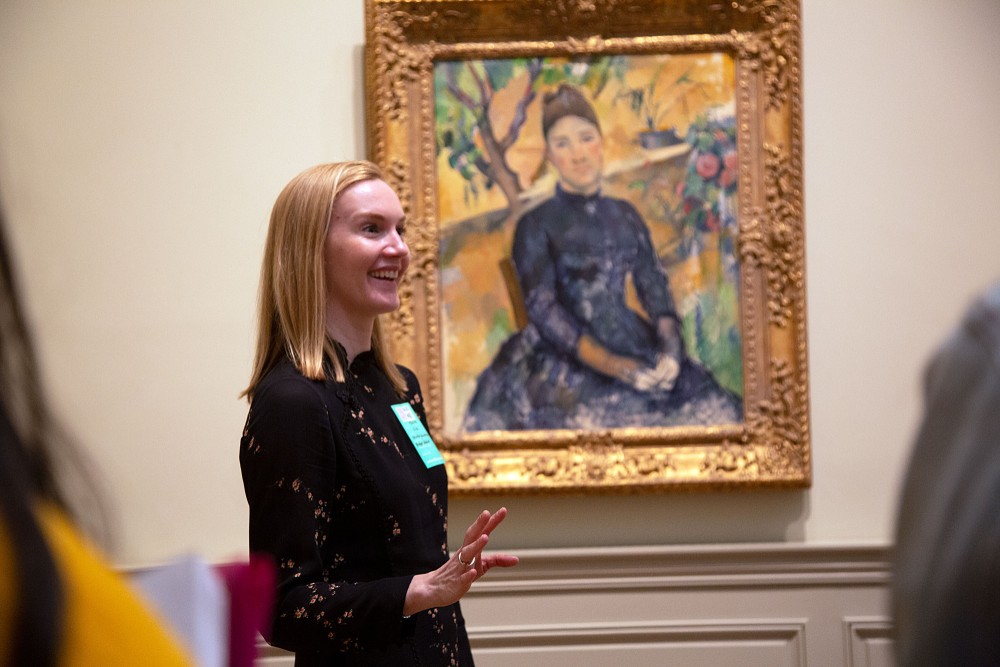 At the Met with Cézanne's *Madame Cézanne in the Conservatory*, 1891. Photo by Julie Clack.